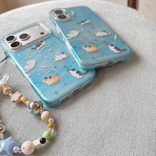 Glittery Kitty Cat Aquarium iPhone Case