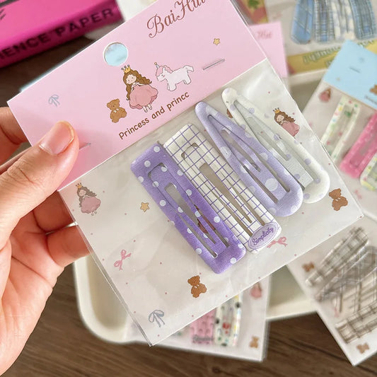 Dopamine Pattern Hair Clips, Set of 4 - Ice Cream Cake