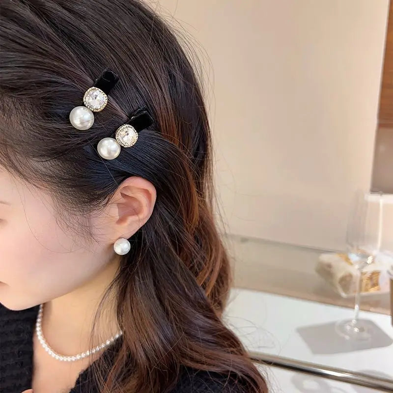 Faux Pearl and Crystal Hair Clip Set