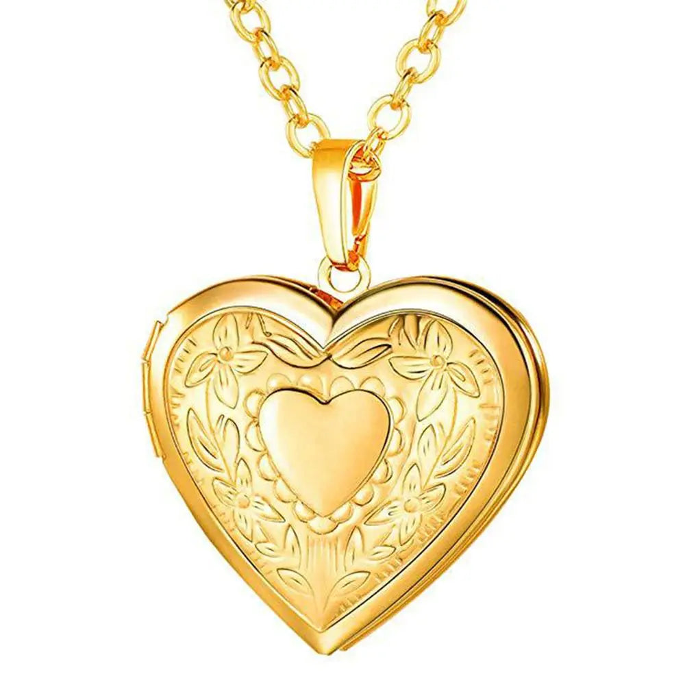 Zircon Photo Album Necklace Gold-plated Adjustable Heart-shaped Necklace Opening And Closing Pendant Necklaces Jewelry Gifts - Ice Cream Cake