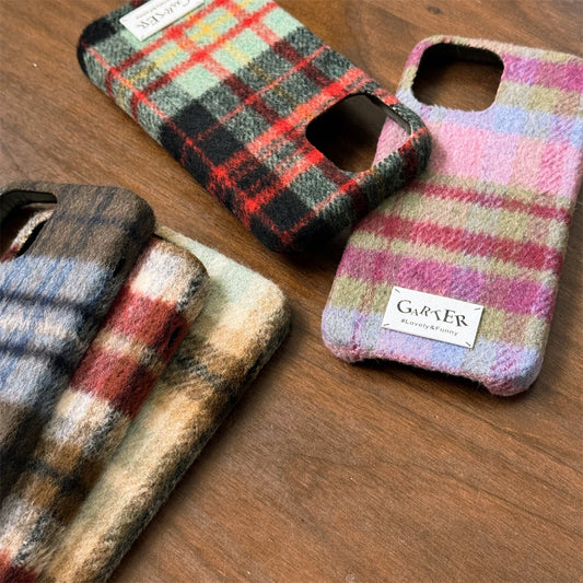 Fuzzy Plaid Pattern iPhone Case - Ice Cream Cake