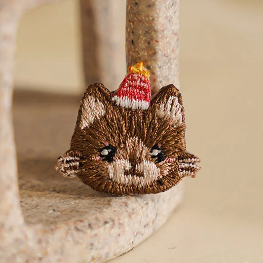 Kitty Cat Embroidered Iron on Patch (15 Designs) - Ice Cream Cake