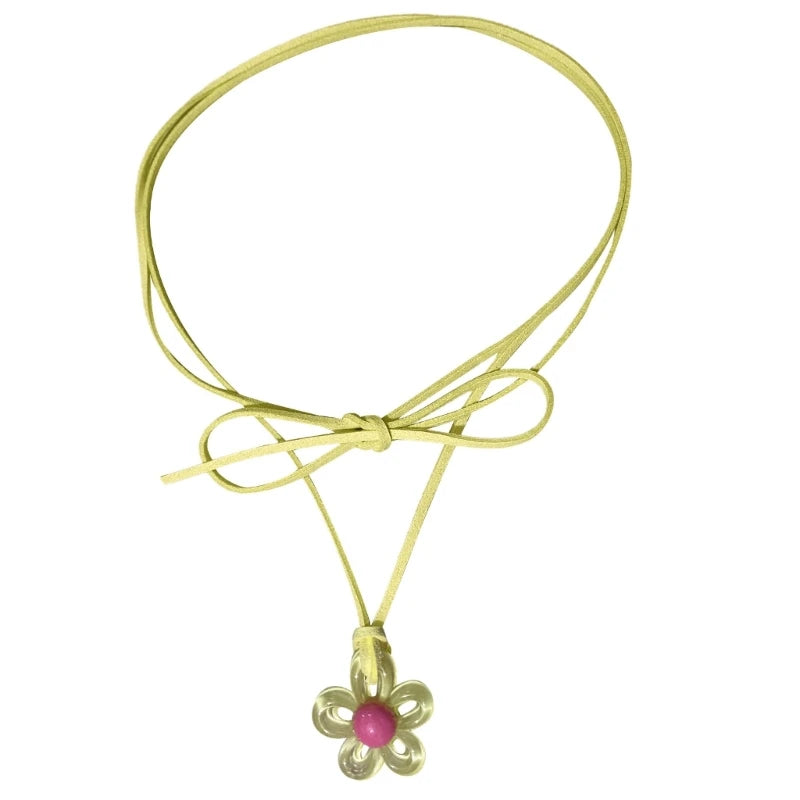 y2K Glossy Daisy Rope Necklace