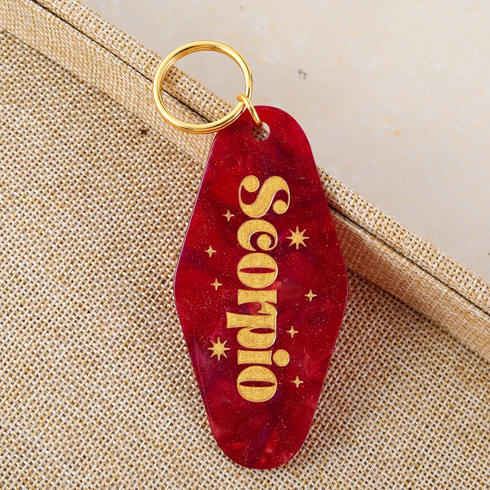 Zodiac Sign Motel Keyring (12 Designs)