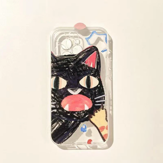 Angry Cat Doodle iPhone Case