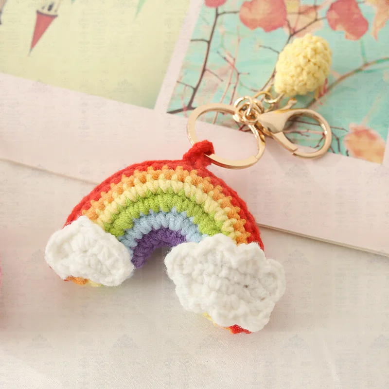 Crochet Rainbow Keychain (2 Designs)