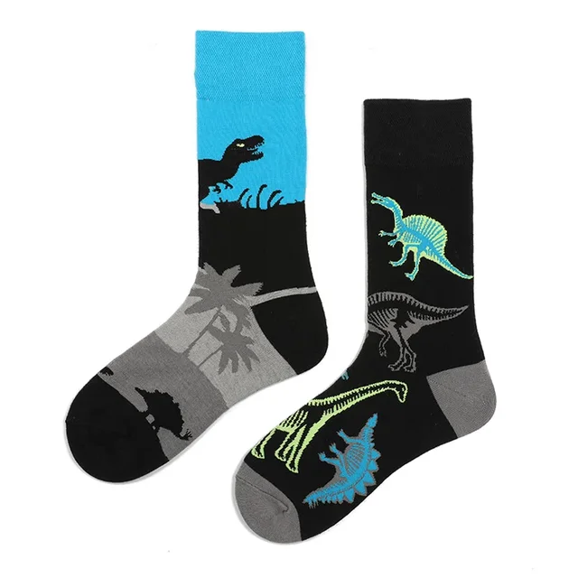 Mismatched Dinosaur Crew Socks