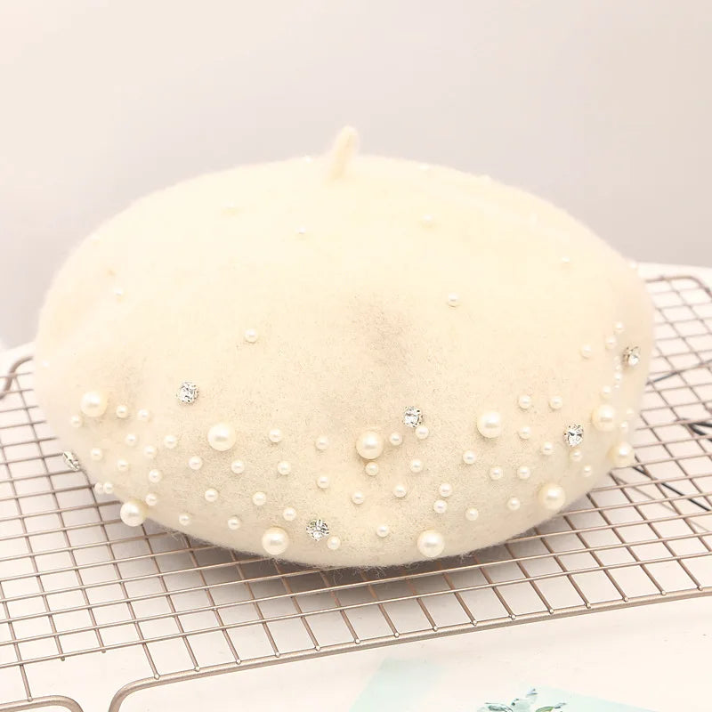 Pearly Beret Hat (11 Colours)