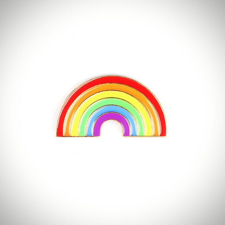 Retro Rainbow Enamel Pin - Ice Cream Cake