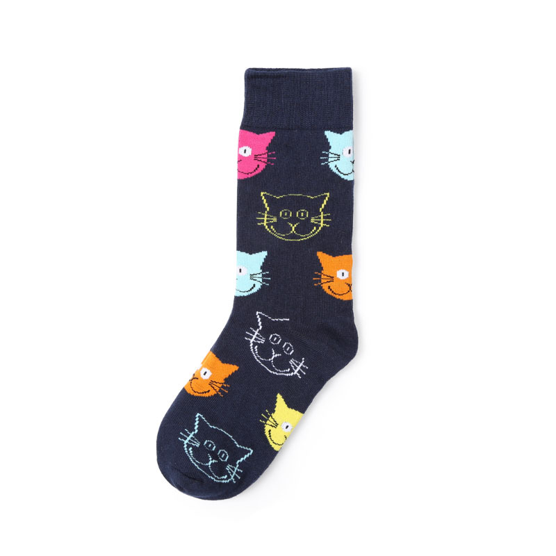 Cat Pattern Ankle Socks (4 Colours) - Ice Cream Cake