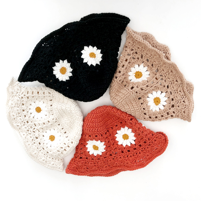Crochet Daisy Bucket Hat (4 Colours)