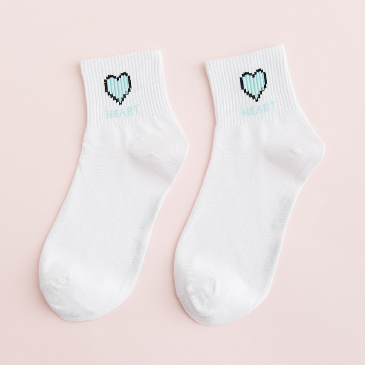 Pastel Pixel Heart Socks - Ice Cream Cake