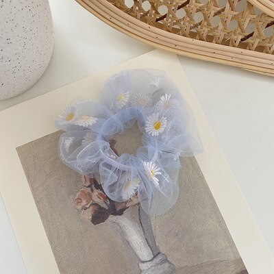 Sheer Daisy Scrunchie (11 Colours) - Ice Cream Cake
