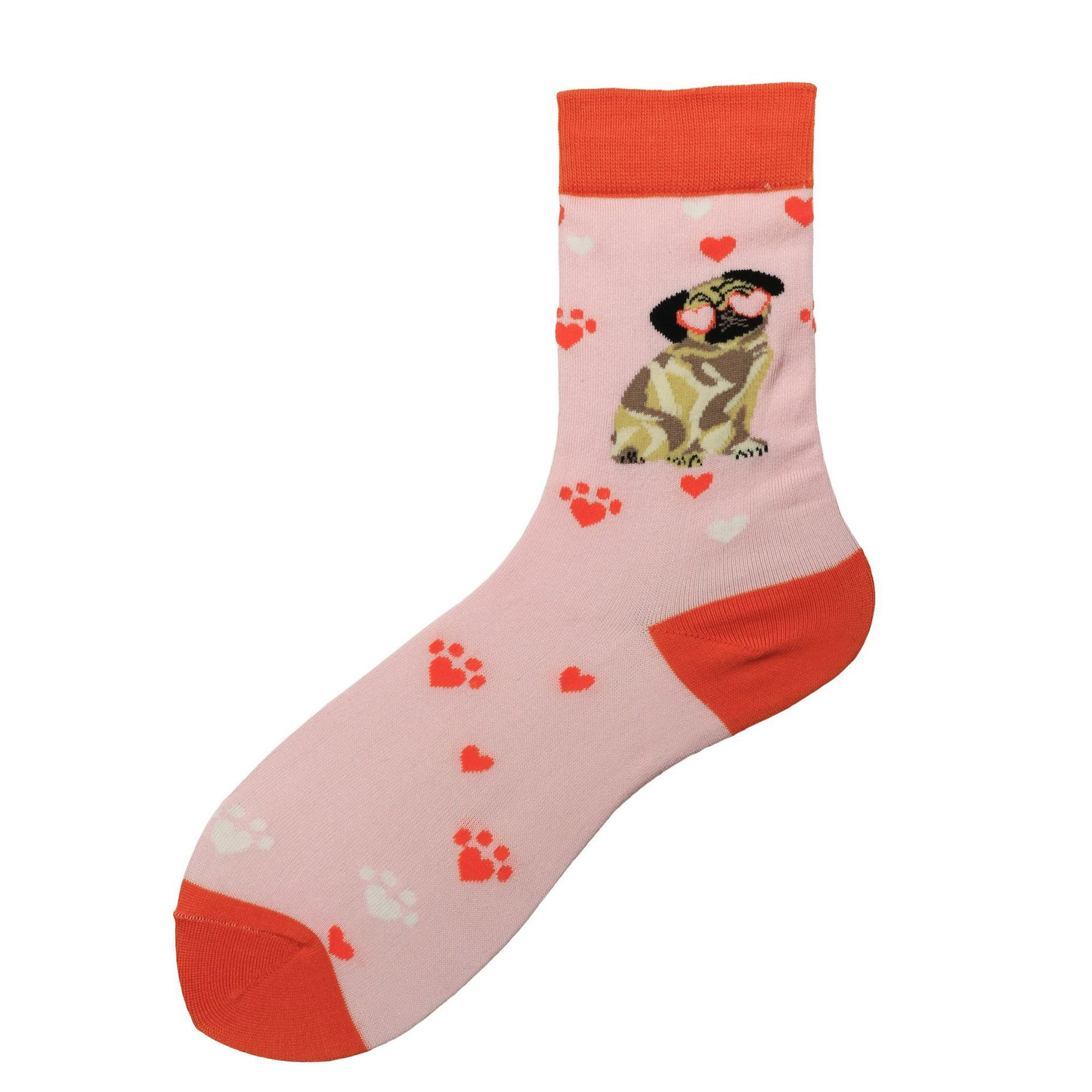 Love Pug Pattern Socks - Ice Cream Cake