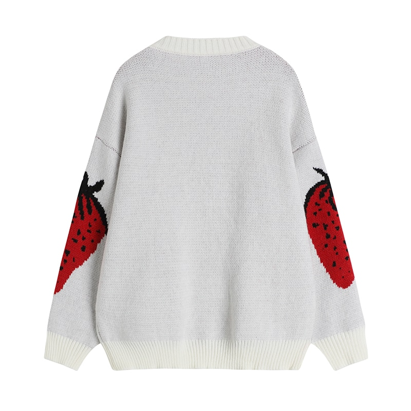 Strawberry Pattern Knit Jumper (2 Colours)