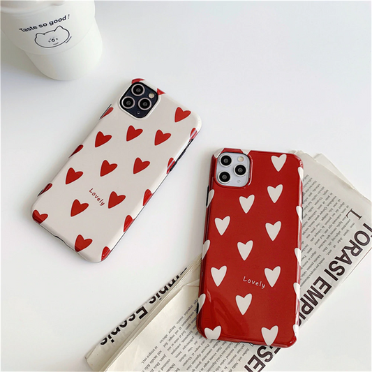 Lovely Hearts Pattern iPhone Case (2 Colours)