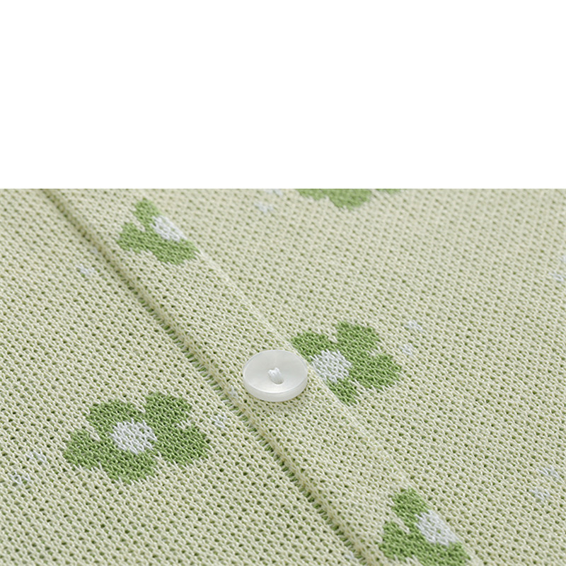 Flower Pop Knit Polo Shirt (4 Colours)