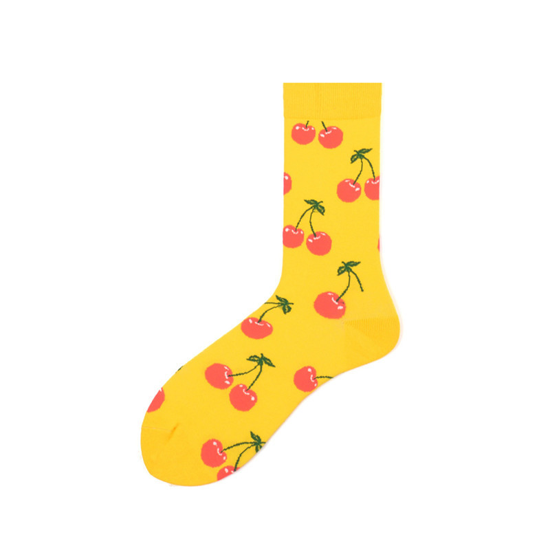 Yellow Cherry Ankle Socks - Ice Cream Cake