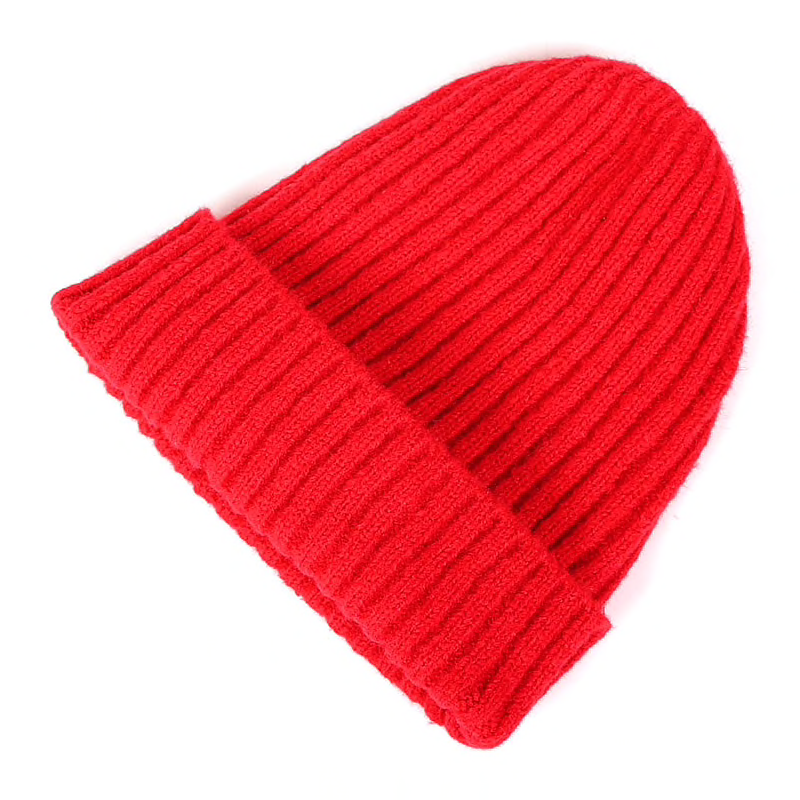 Ribbed Knit Foldover Beanie Hat (13 Colours) - Ice Cream Cake