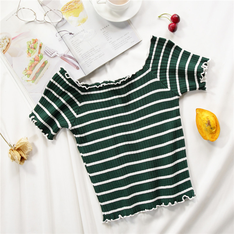Ruffle Edge Stripe Top (7 Colours) - Ice Cream Cake