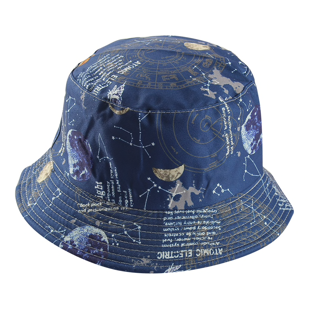 Retro Space Print Reversible Bucket Hat (2 Colours) - Ice Cream Cake
