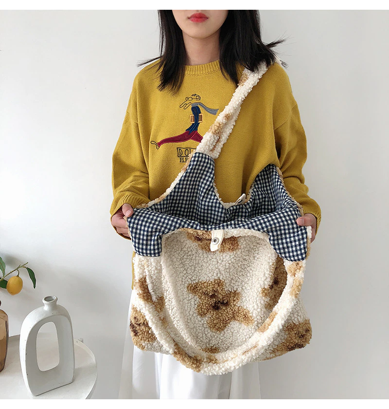 Reversible 2-in-1 Plush Teddy Bear Bag (3 Colours)