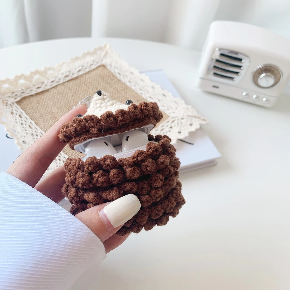 Knitted Hedgehog Airpod Case Cover