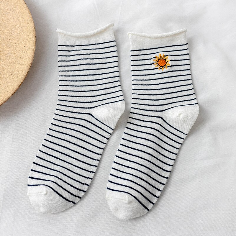 Sunflower Striped Crew Socks (5 Colours)