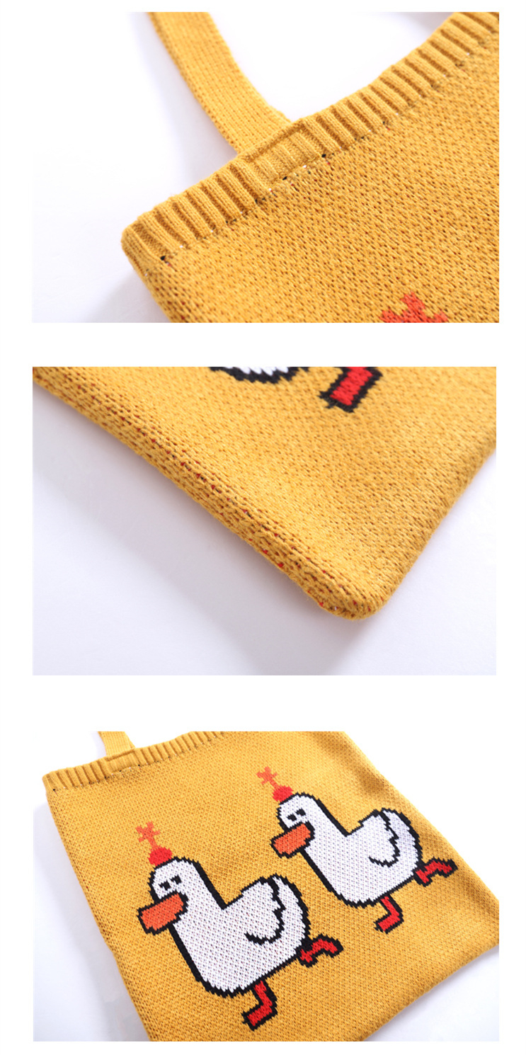 Knitted Duck Friends Tote