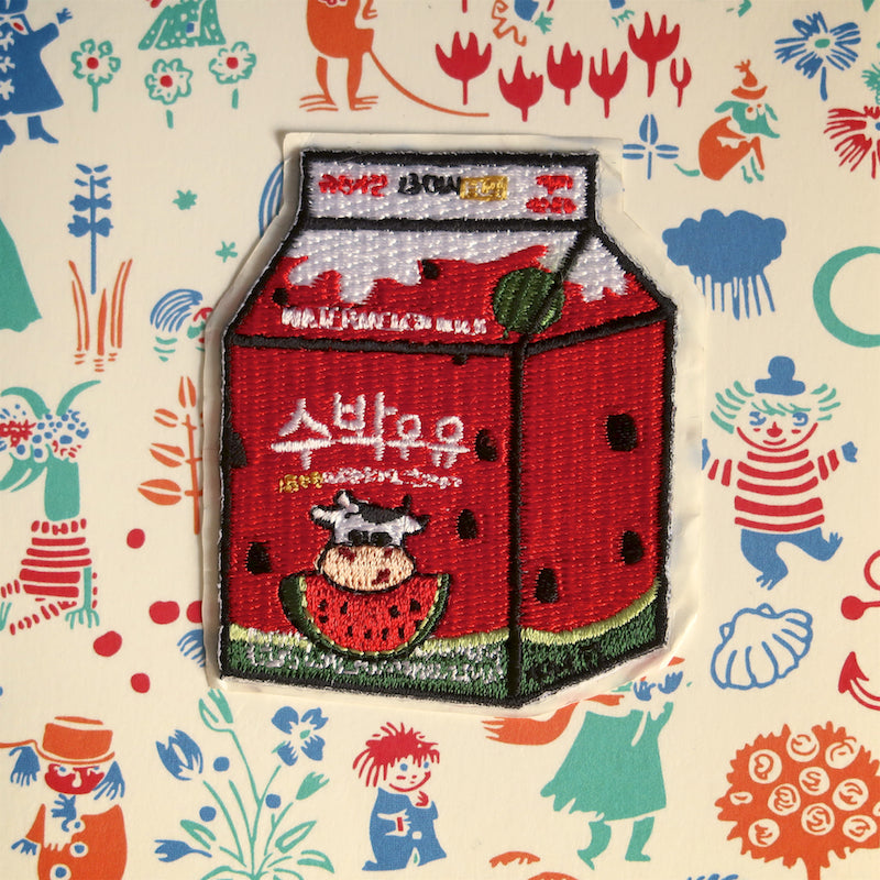 Korean Watermelon Milk Iron-On Patch - Ice Cream Cake