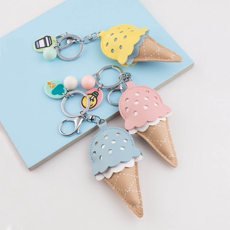 Puffy Ice Cream Keychain 4 Colours Ice Cream Cake