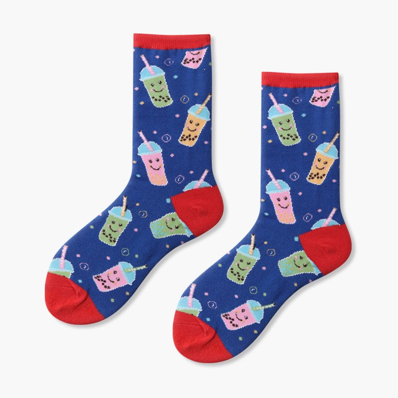 Happy Boba Drink Ankle Socks - Ice Cream Cake