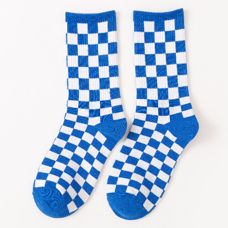 Checkerboard Pattern Crew Socks