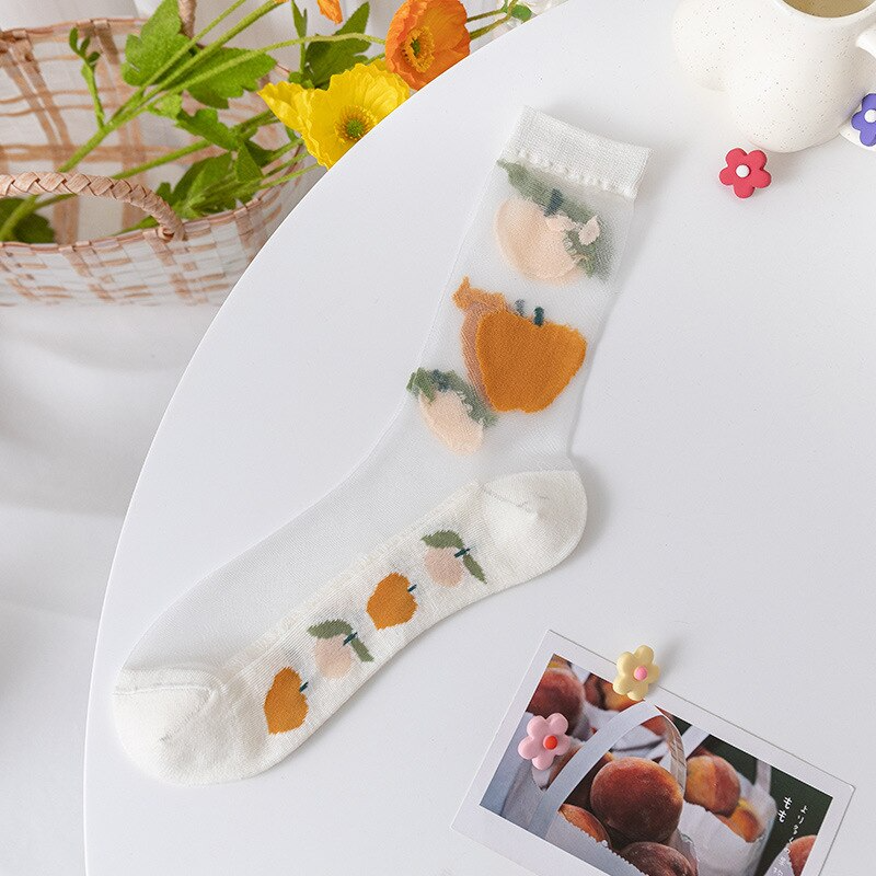 Transparent Fruit Crew Socks (7 Designs)