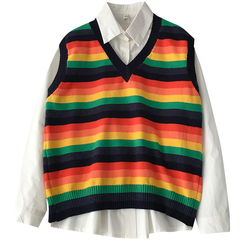 Technicolour Dream Knitted Vest - Ice Cream Cake
