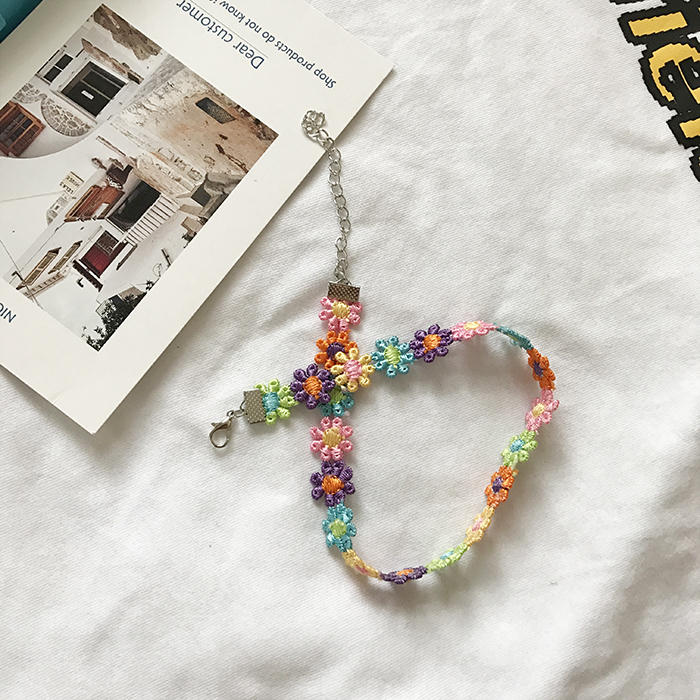 Crochet Flower Choker - Ice Cream Cake