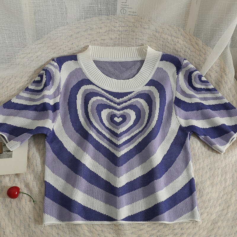 Knitted Heart Pulse Tee (5 Colours)