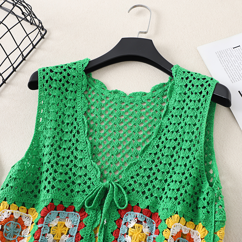 Pop Colour Crochet Flower Vest (4 Colours)