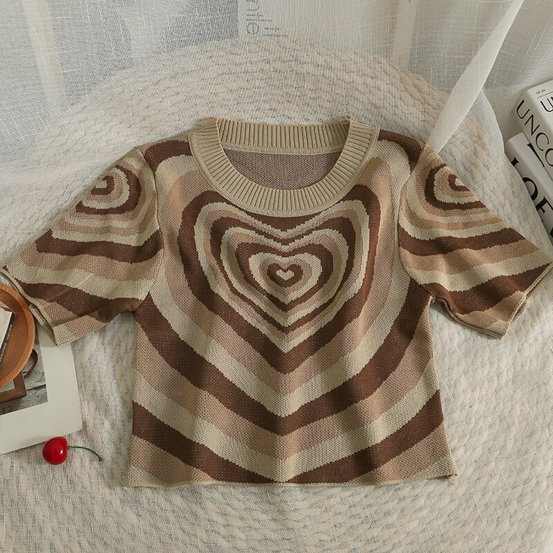 Knitted Heart Pulse Tee (5 Colours)