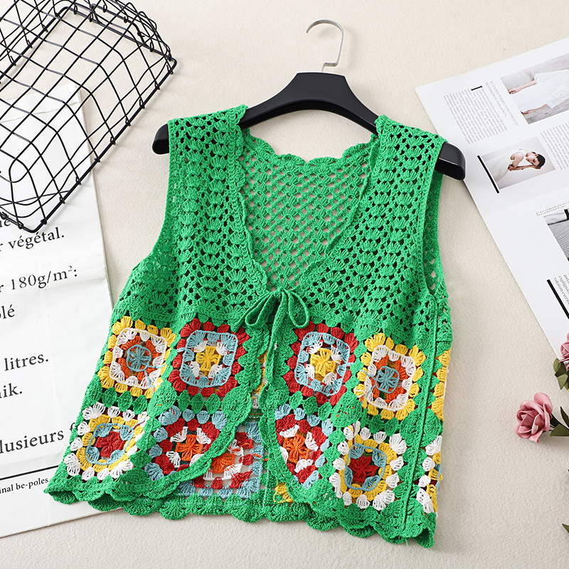 Pop Colour Crochet Flower Vest (4 Colours)