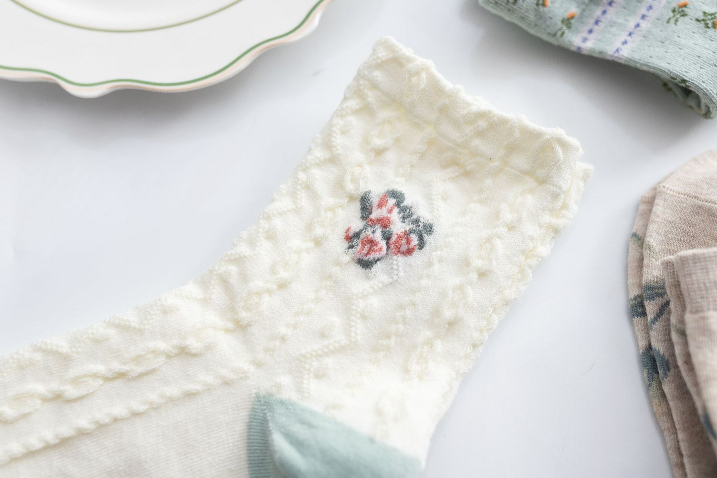 Coquette Flower Crew Socks (3 Designs)