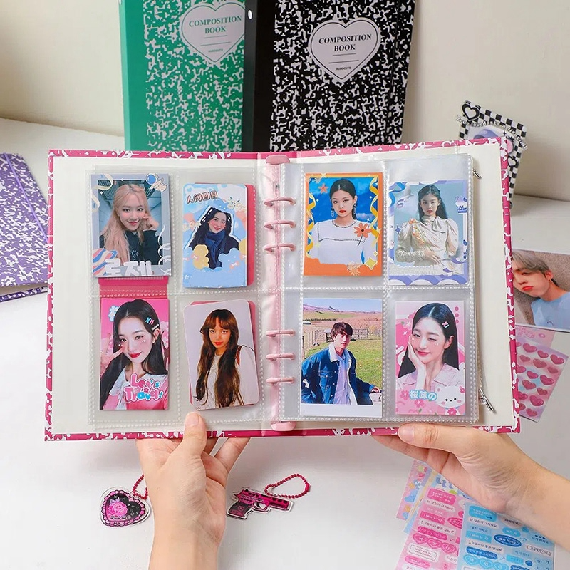 Composition Book Photocard Ring Binder (4 Colours)