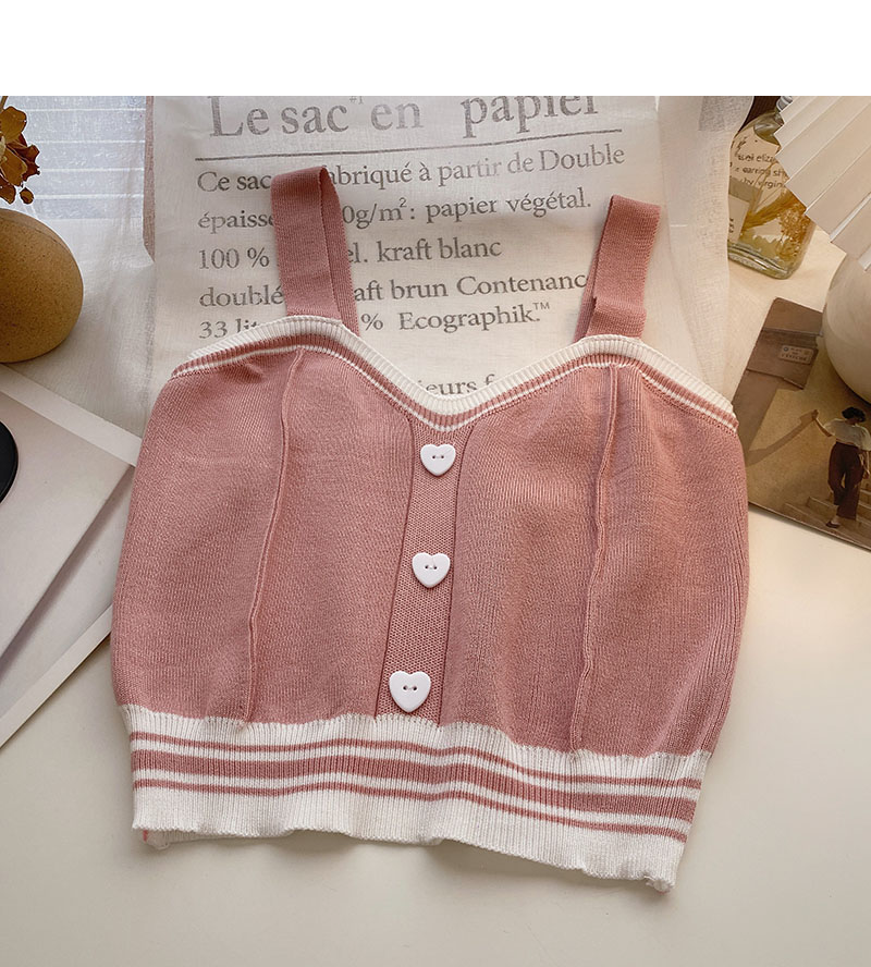 Heart Button Knit Tank Top (7 Colours)