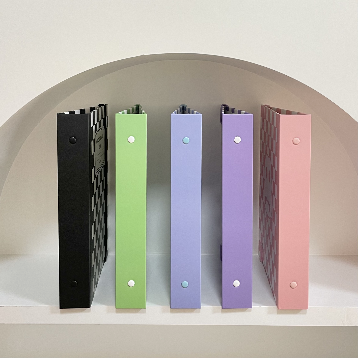 Checkerboard Notebook Photo Card Ring Binder (5 Colours)