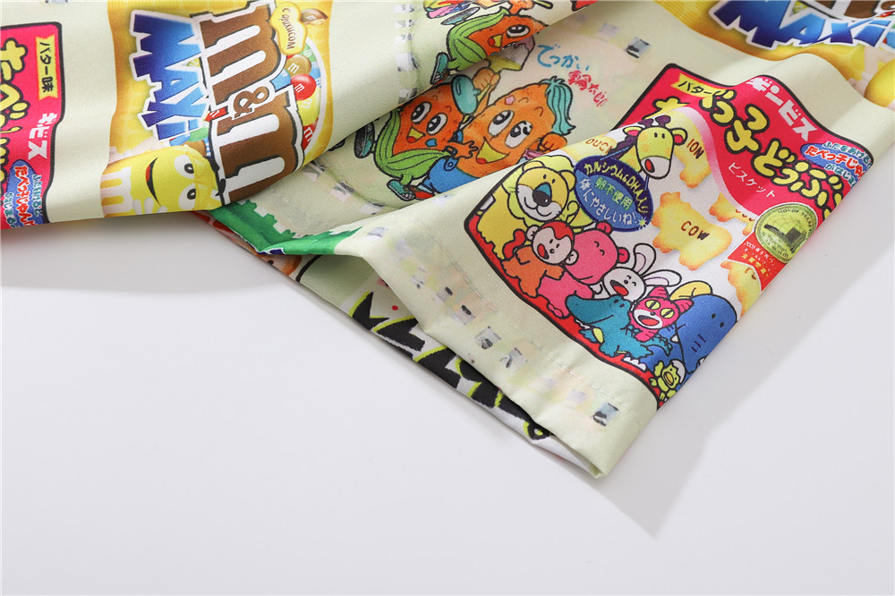 Retro Japanese Snack Pattern Blouse