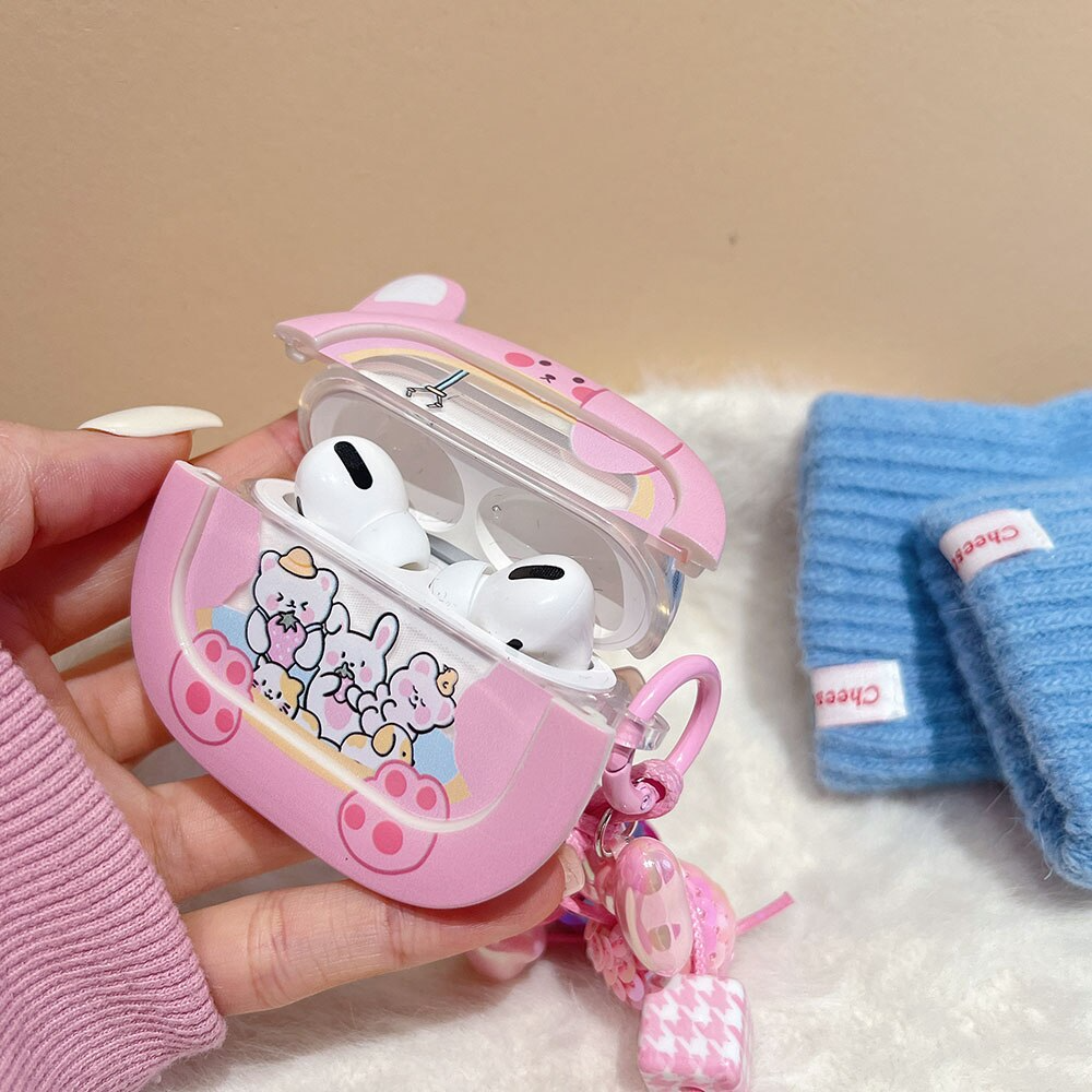 Pink Bunny Crane Game AirPods Case Cover