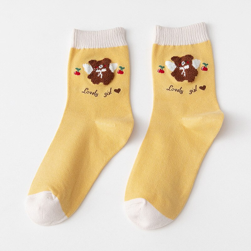 Teddy Bear Theme Crew Socks (7 Designs)