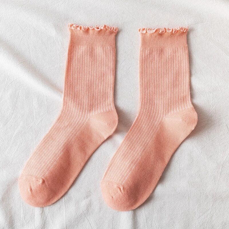 Pastel Ruffle Crew Socks (7 Colours)