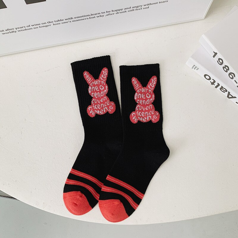 Rabbit Theme Crew Socks (5 Designs)