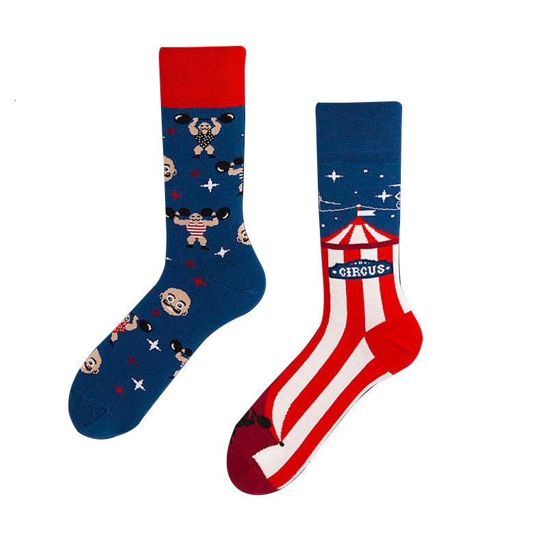 Mismatched Ankle Socks: Circus - Ice Cream Cake